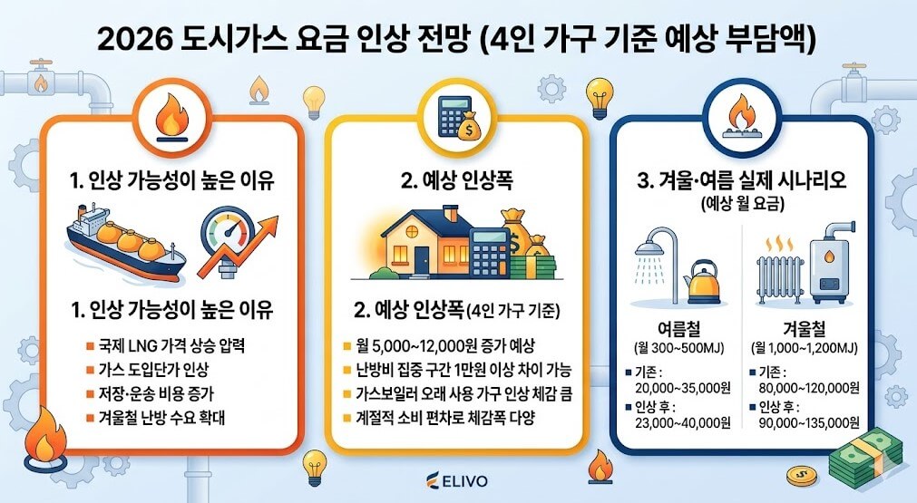 2026 도시가스 요금 인상 전망 및 4인 가구 가스비 난방비 절약 꿀팁