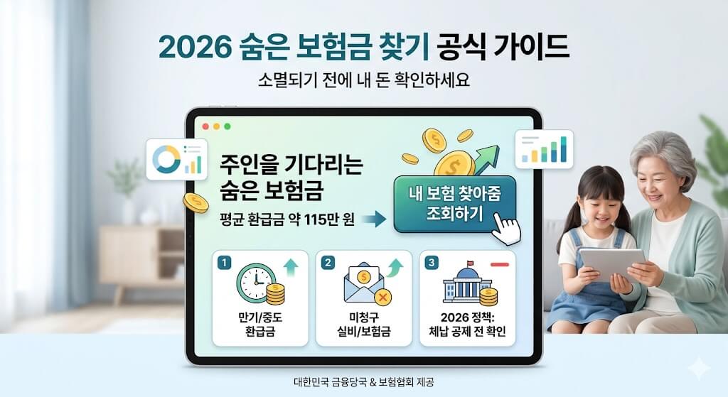 평균 115만원 숨은 보험금 찾기 1분 컷 조회 가이드