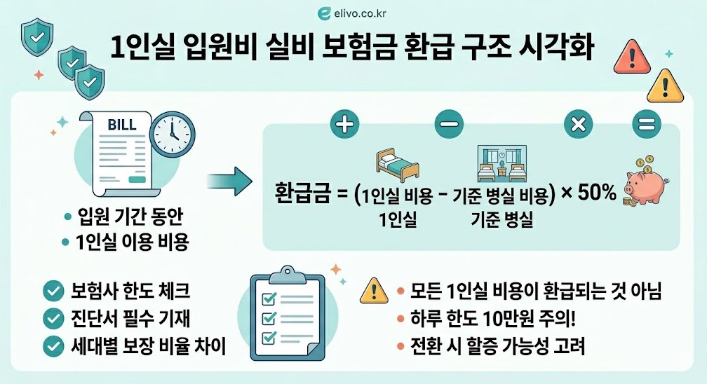 1인실 입원비 보험금 환급 기준