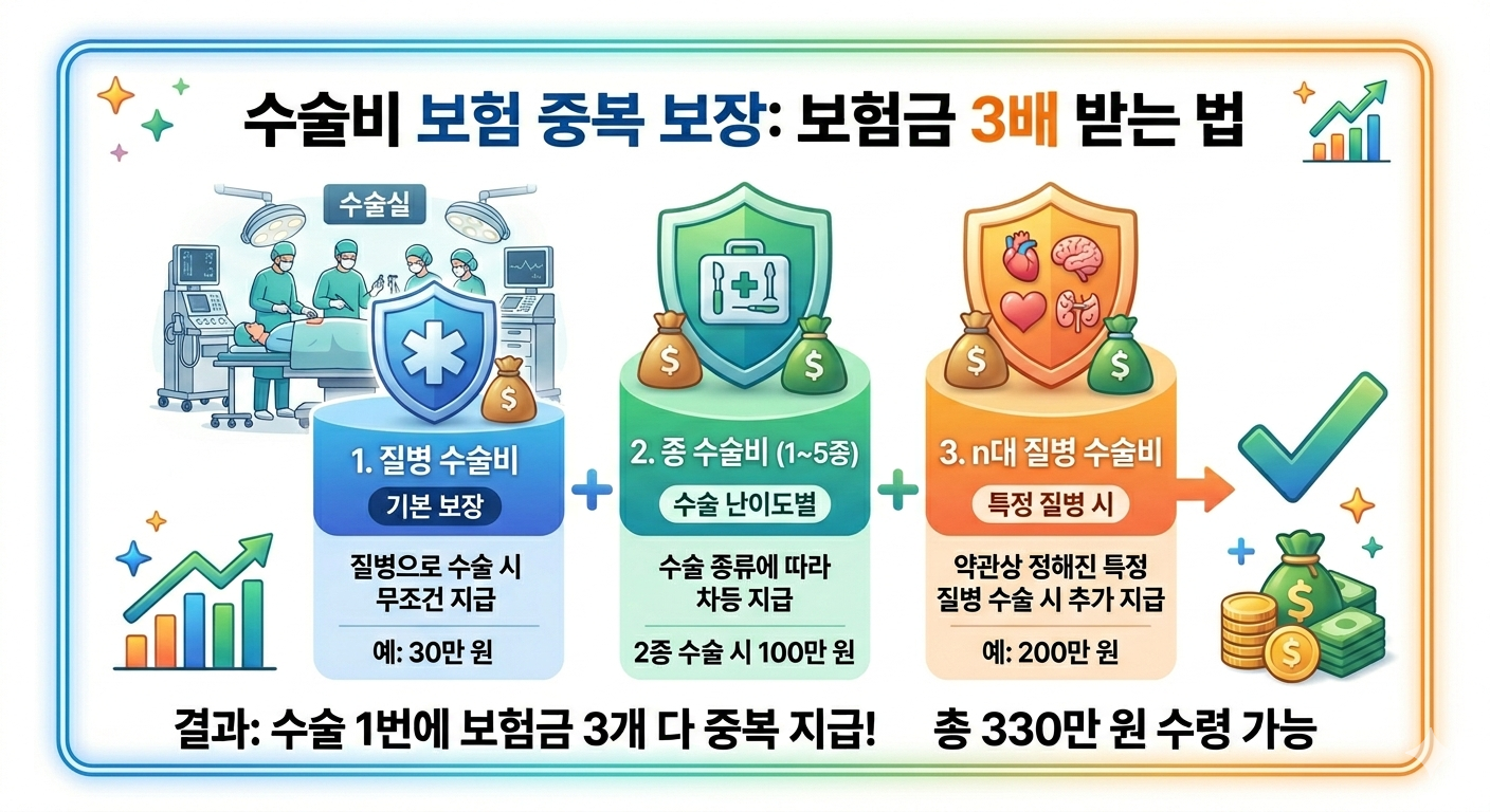 질병 수술비 종수술비 n대 질병 수술비 중복 보장 구조