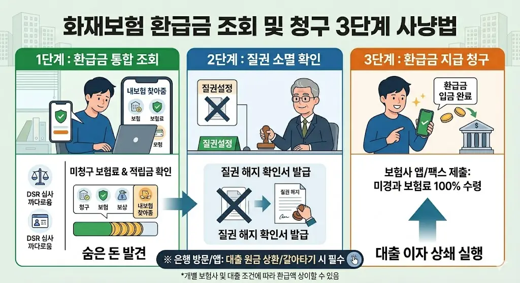 화재보험 환급금 조회 청구 방법