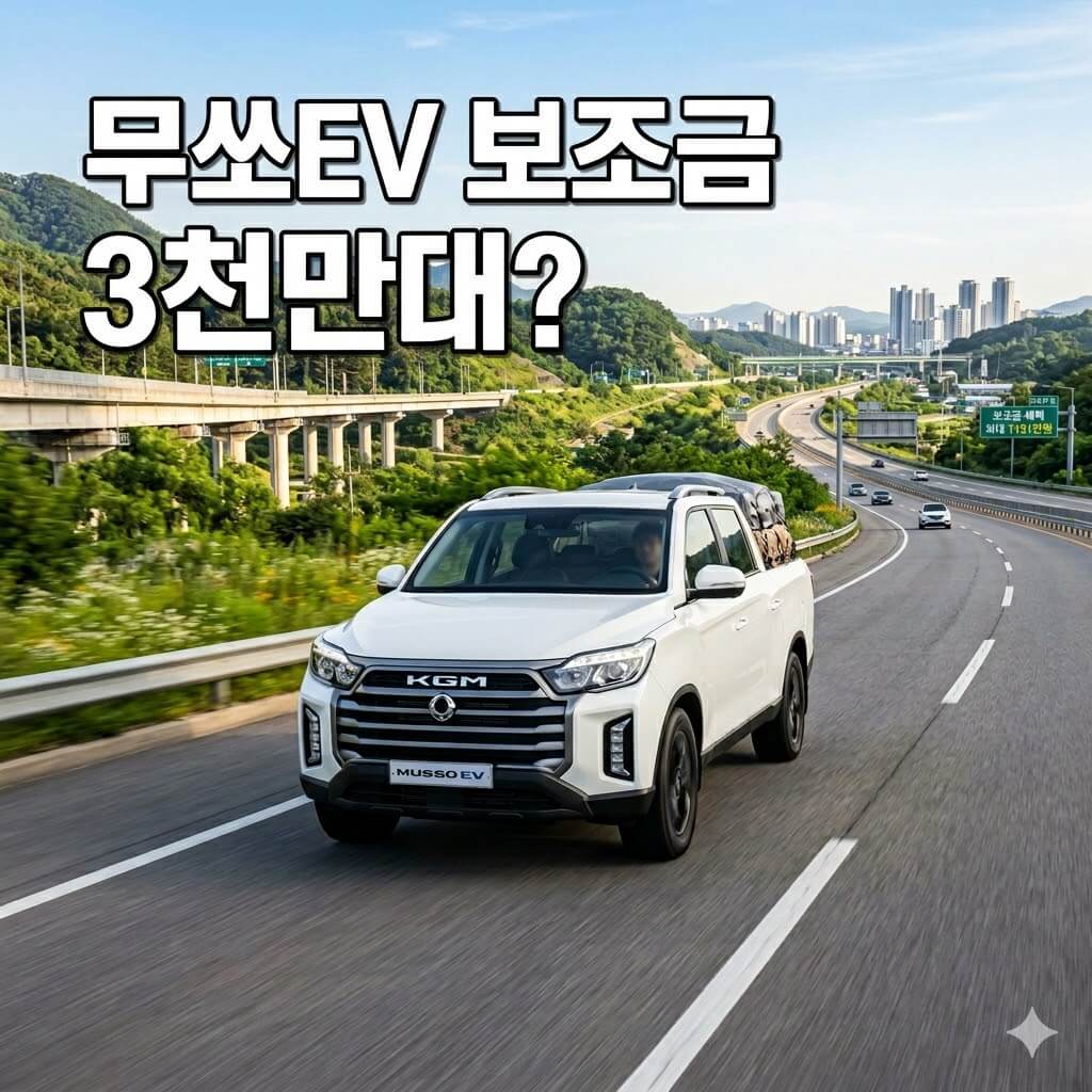 2026 KGM 무쏘 EV 보조금 및 실구매가 혜택 썸네일