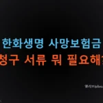 한화생명 사망보험금 청구 서류