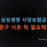 삼성생명 사망보험금 청구 서류